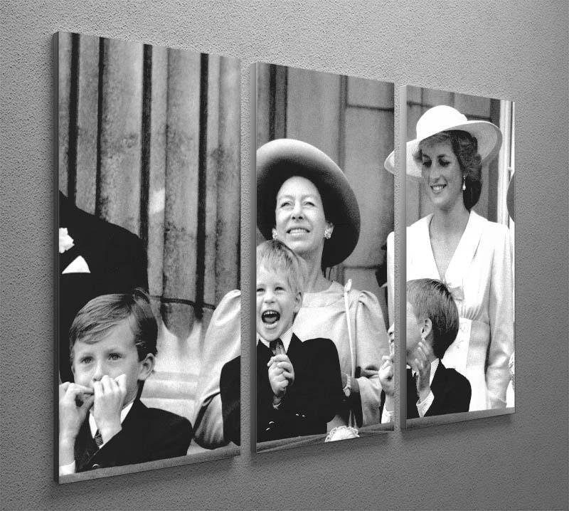 A stunning 3-panel canvas art featuring Princess Diana and Prince Harry watching Trooping the Colour, showcasing elegance and historical significance.
