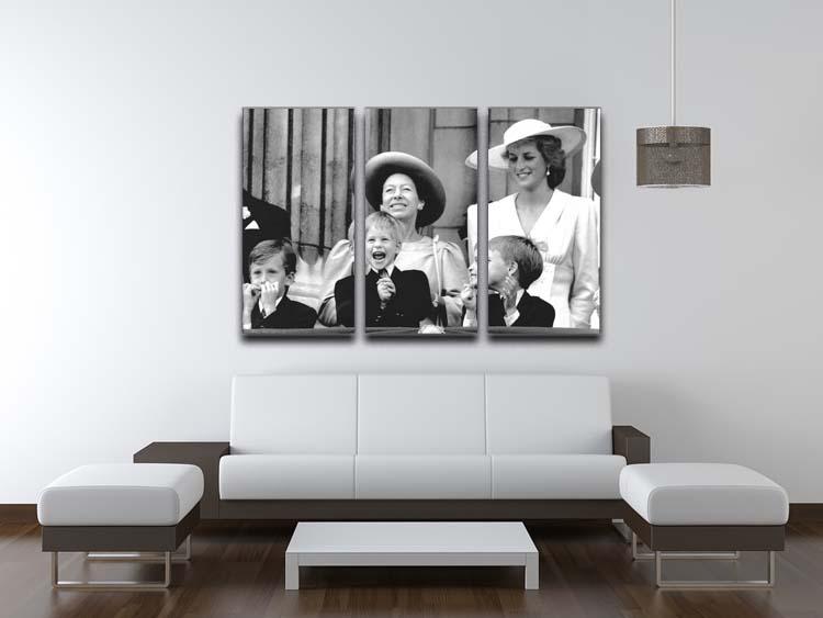 A stunning 3-panel canvas art featuring Princess Diana and Prince Harry watching Trooping the Colour, showcasing elegance and historical significance.