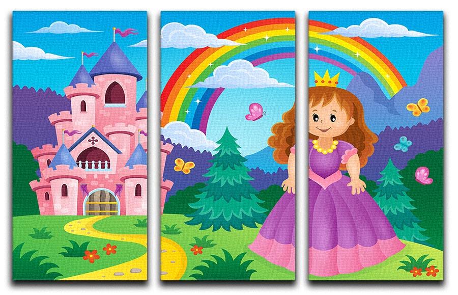 A beautiful Princess theme 3-panel canvas print showcasing enchanting artwork, perfect for home decor.