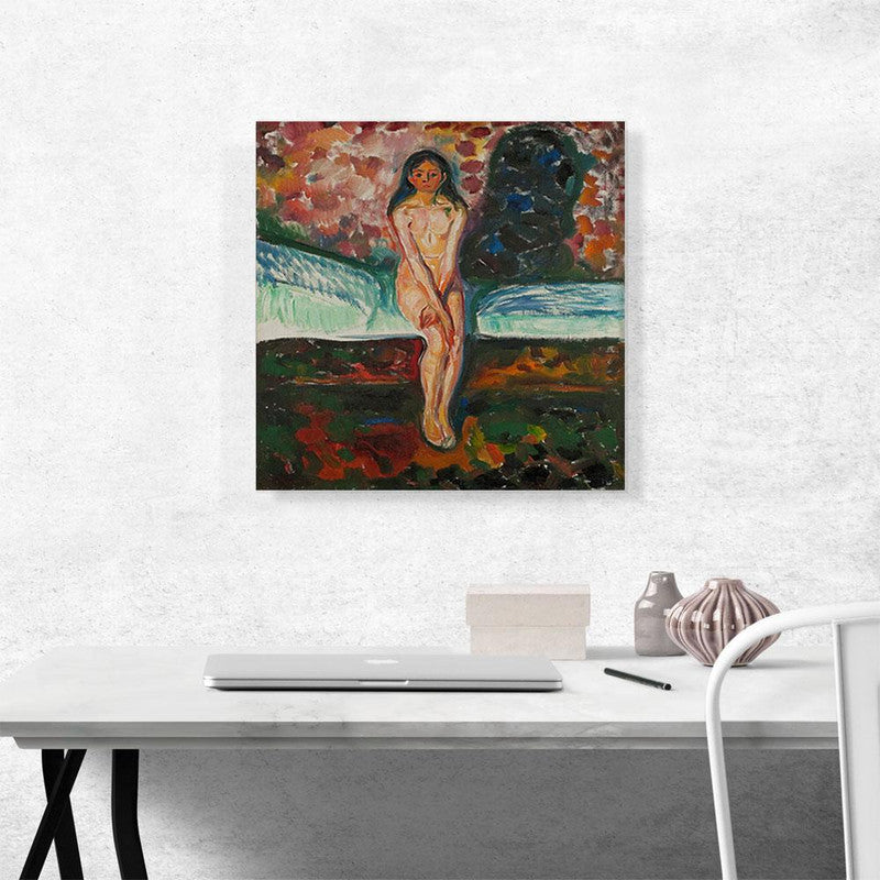 A vibrant canvas print titled 'Puberty 1916', showcasing modern art with abstract designs, perfect for home decor.