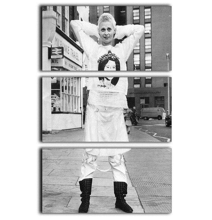 Vivienne Westwood 3 Split Panel Canvas Print featuring vibrant colors and striking design, perfect for modern decor.