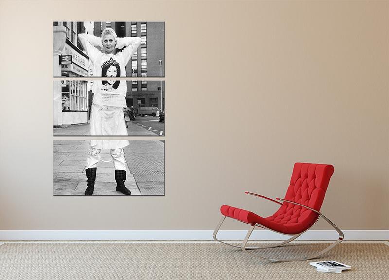 Vivienne Westwood 3 Split Panel Canvas Print featuring vibrant colors and striking design, perfect for modern decor.