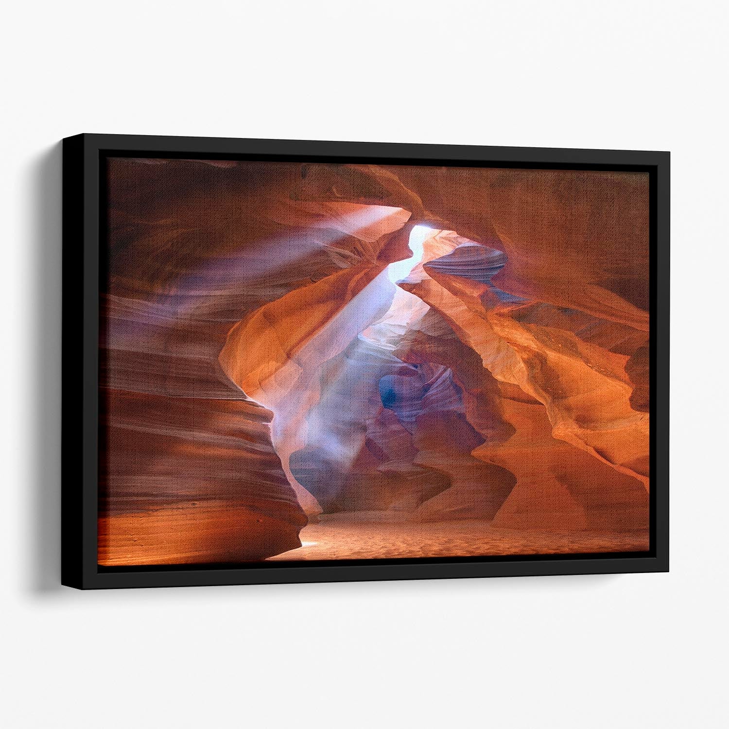 Pure Photodelight2 Floating Framed Canvas featuring vibrant abstract art in an elegant wooden frame.