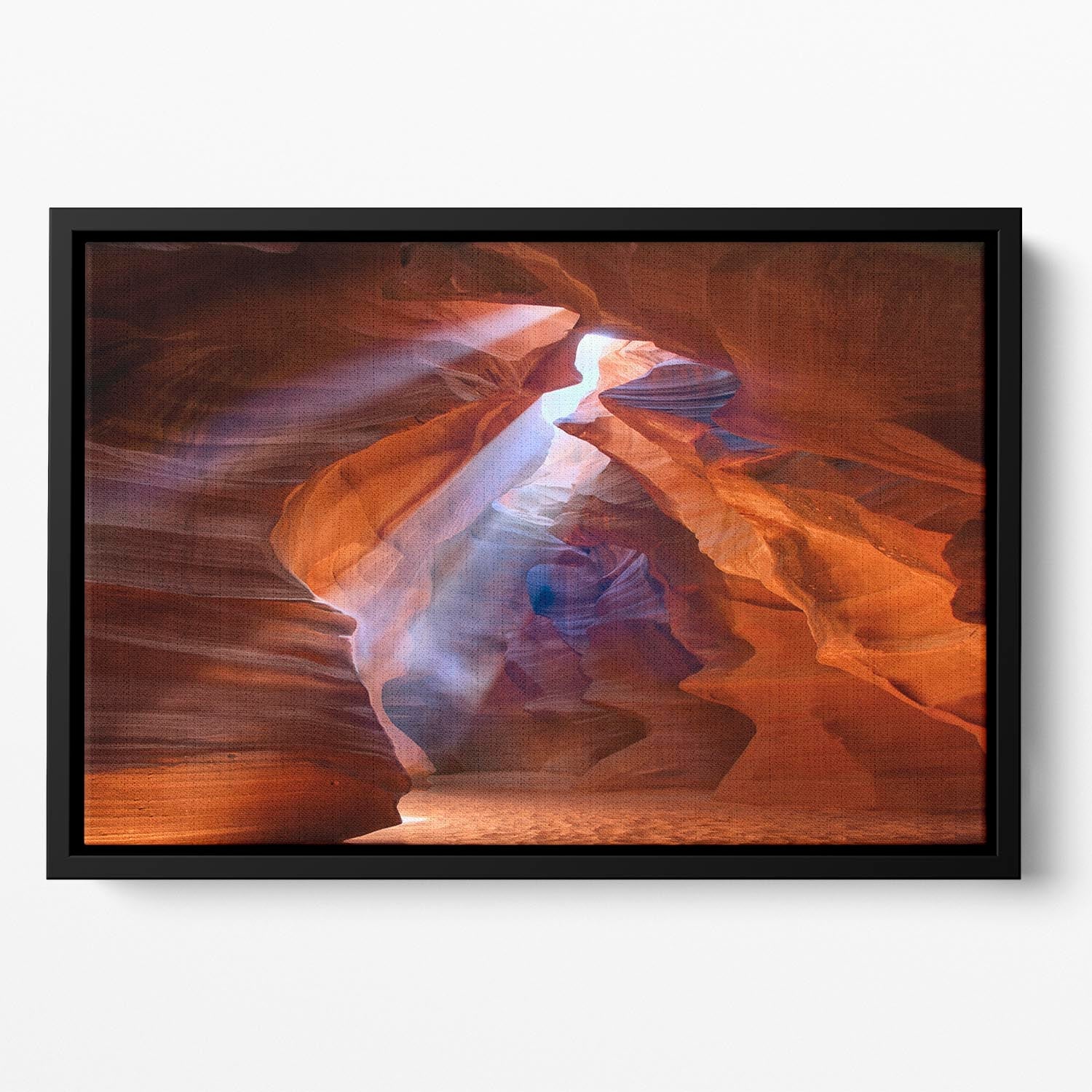 Pure Photodelight2 Floating Framed Canvas featuring vibrant abstract art in an elegant wooden frame.