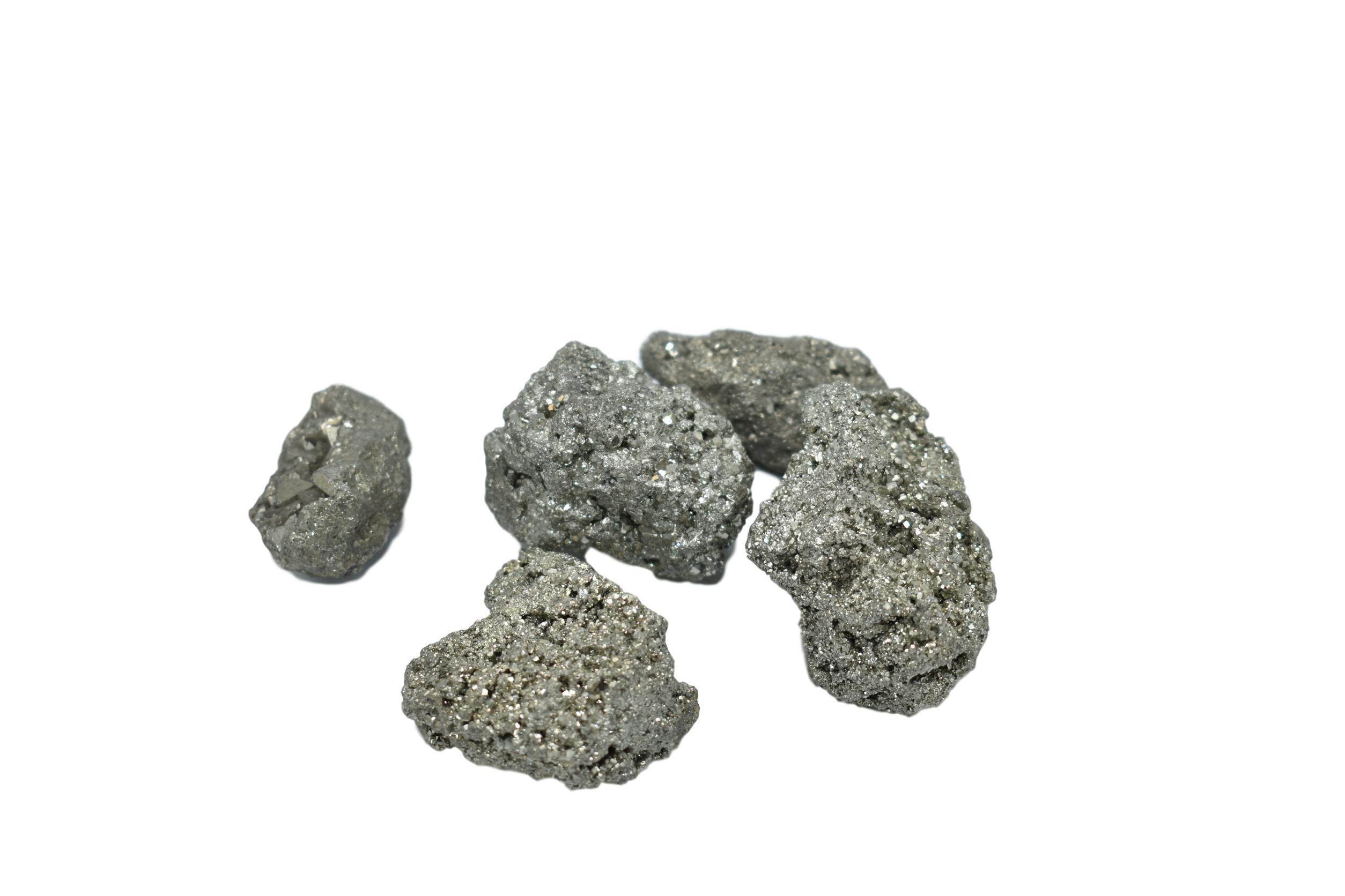 A collection of pyrite chunks showcasing their shimmering yellow hues, perfect for meditation and enhancing focus.