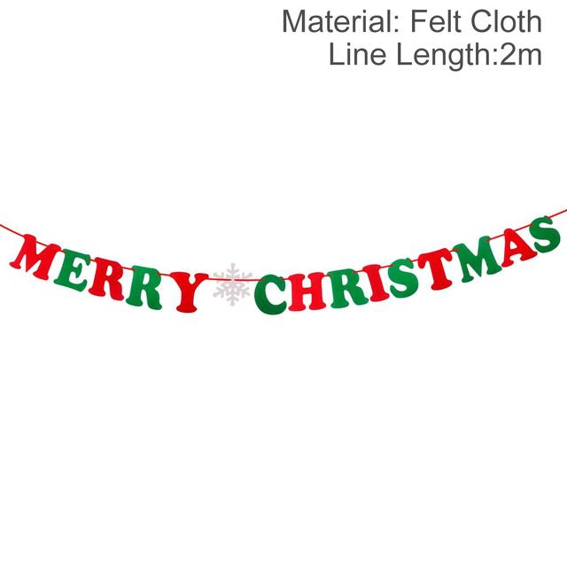 QIFU Christmas Banner Garland featuring a festive Merry Christmas design, perfect for home decoration.
