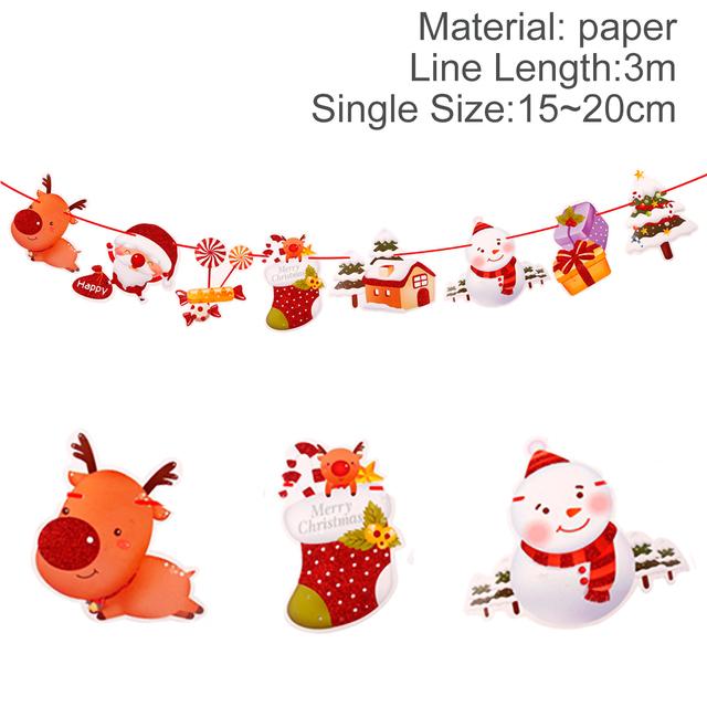 QIFU Christmas Banner Garland featuring a festive Merry Christmas design, perfect for home decoration.