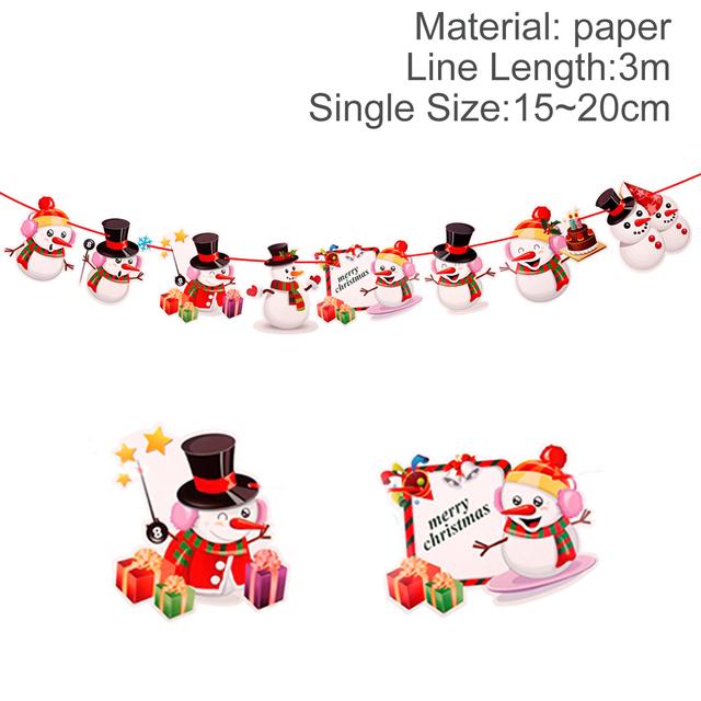 QIFU Christmas Banner Garland featuring a festive Merry Christmas design, perfect for home decoration.
