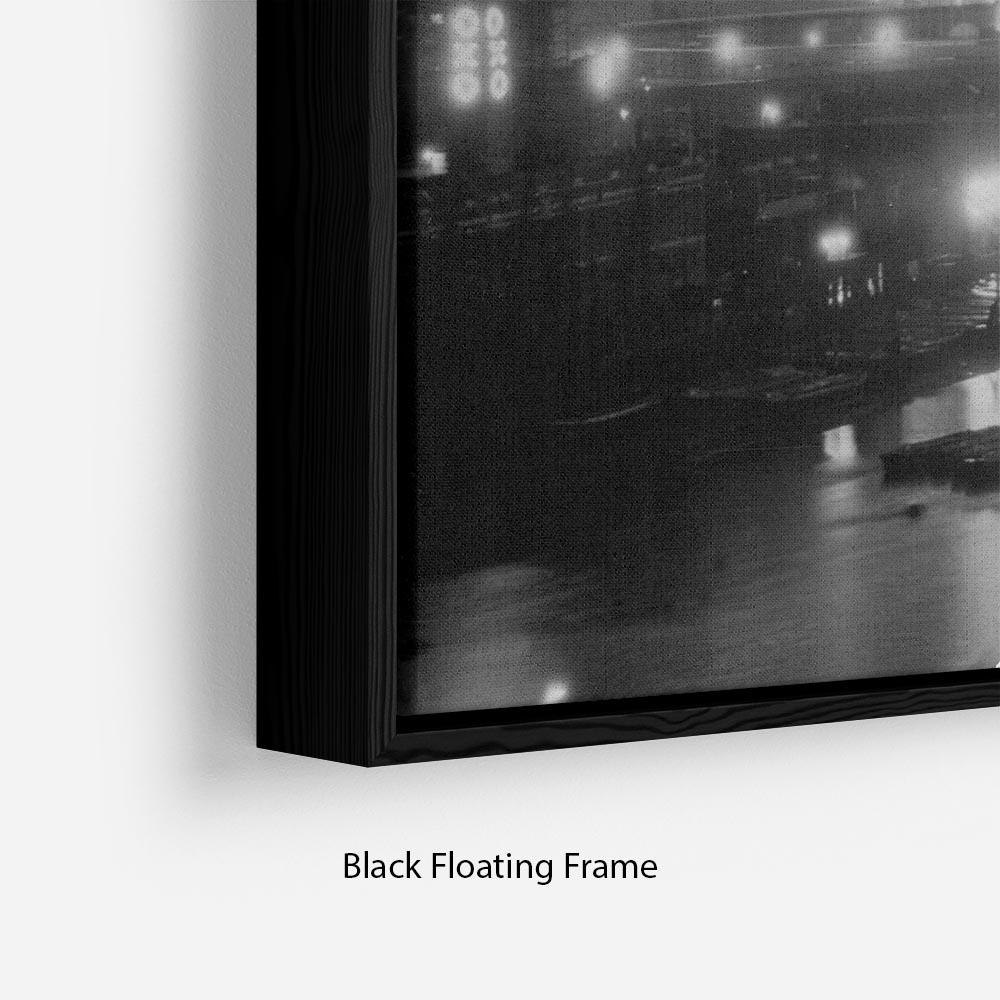 Vibrant wall art depicting Queen Elizabeth II Coronation fireworks over the Thames, elegantly framed to create a floating effect.