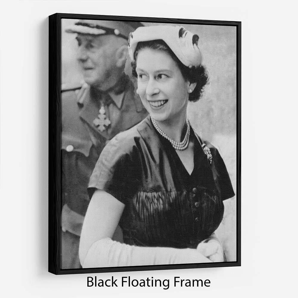 Abstract wall art featuring Queen Elizabeth II in Scotland, elegantly framed to create a floating effect.