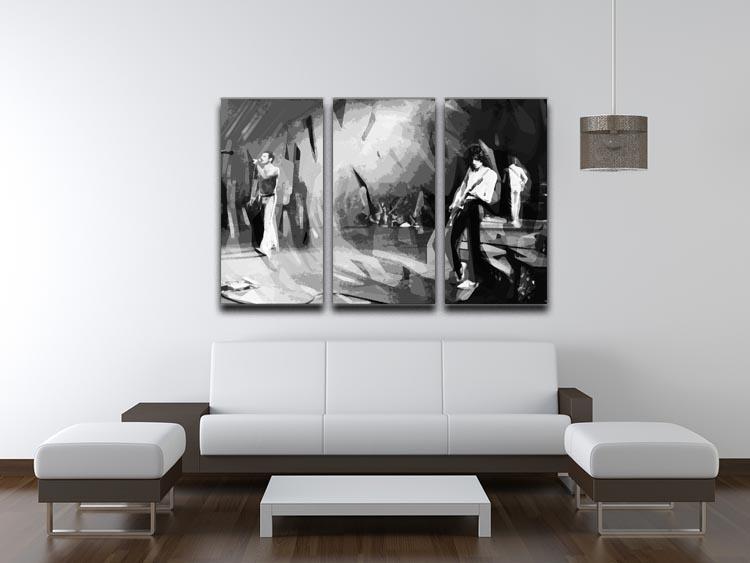 Queen Live Pop Art 3 Split Panel Canvas Print showcasing vibrant colors and modern design, perfect for enhancing any room's decor.