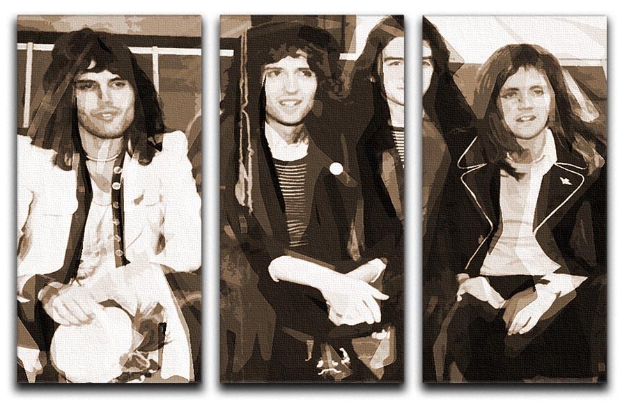 Queen Sepia Pop Art 3 Split Panel Canvas Print showcasing elegant sepia tones in a modern art style.