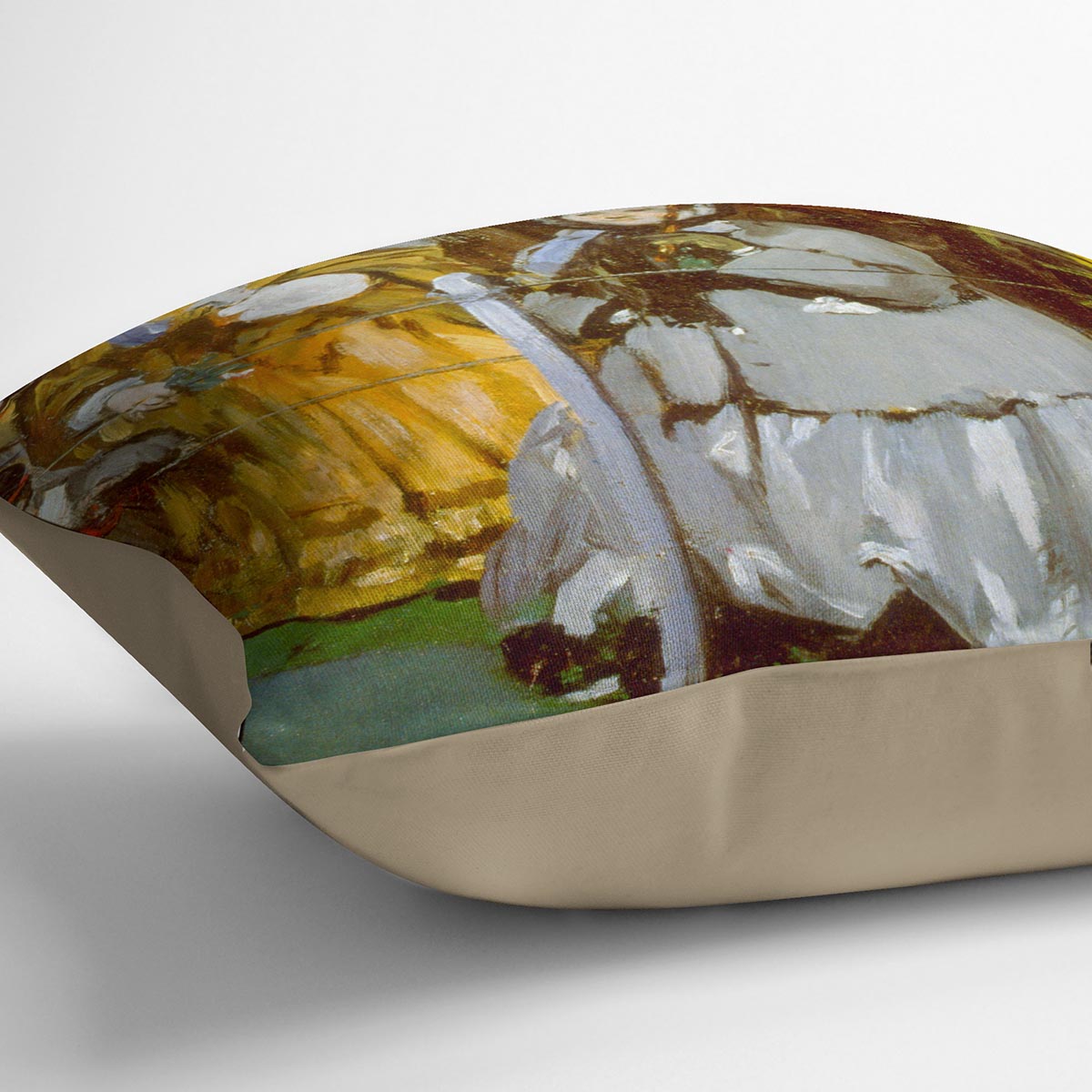 Racecourse by Manet Cushion featuring vibrant abstract patterns on luxurious vegan faux suede, available in multiple sizes.