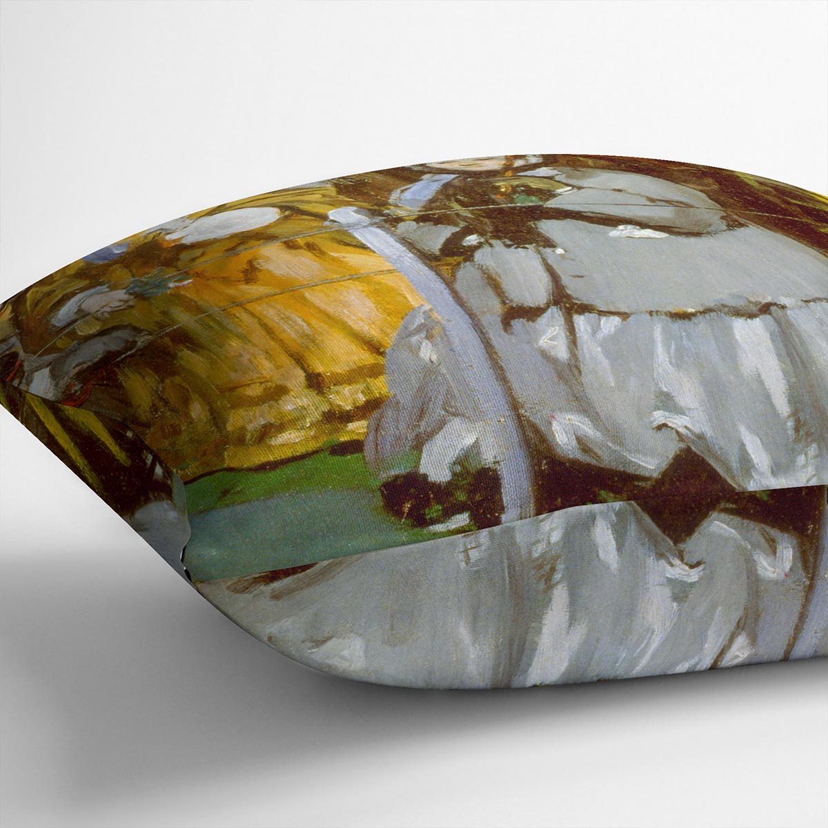 Racecourse by Manet Cushion featuring vibrant abstract patterns on luxurious vegan faux suede, available in multiple sizes.