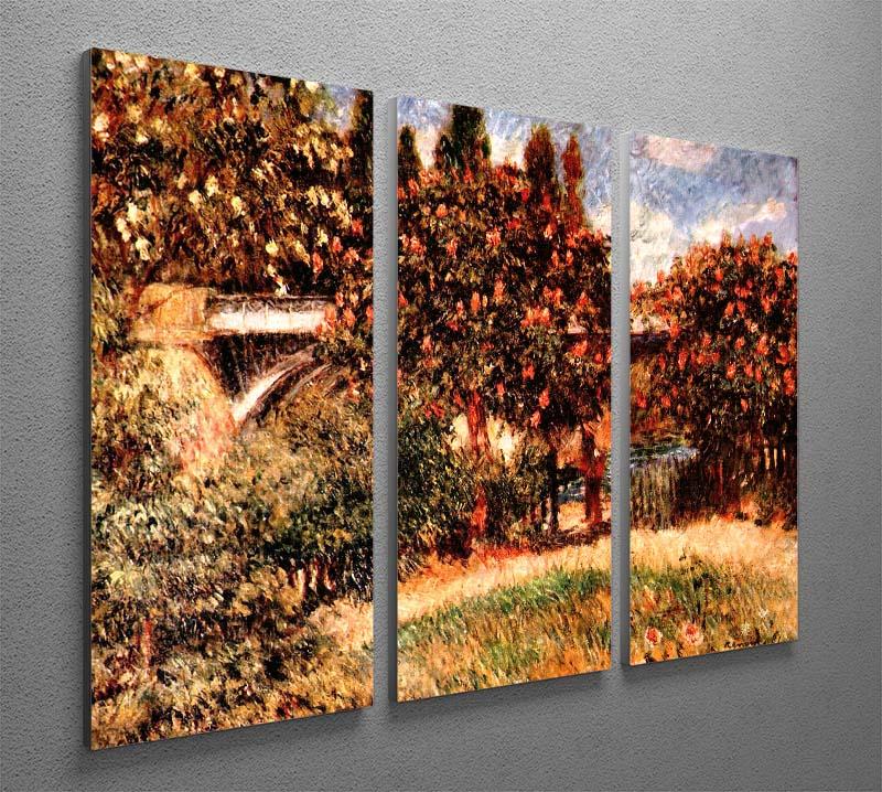 Three-panel canvas print of Railway Bridge of Chatou by Renoir, showcasing vibrant colors and intricate details.