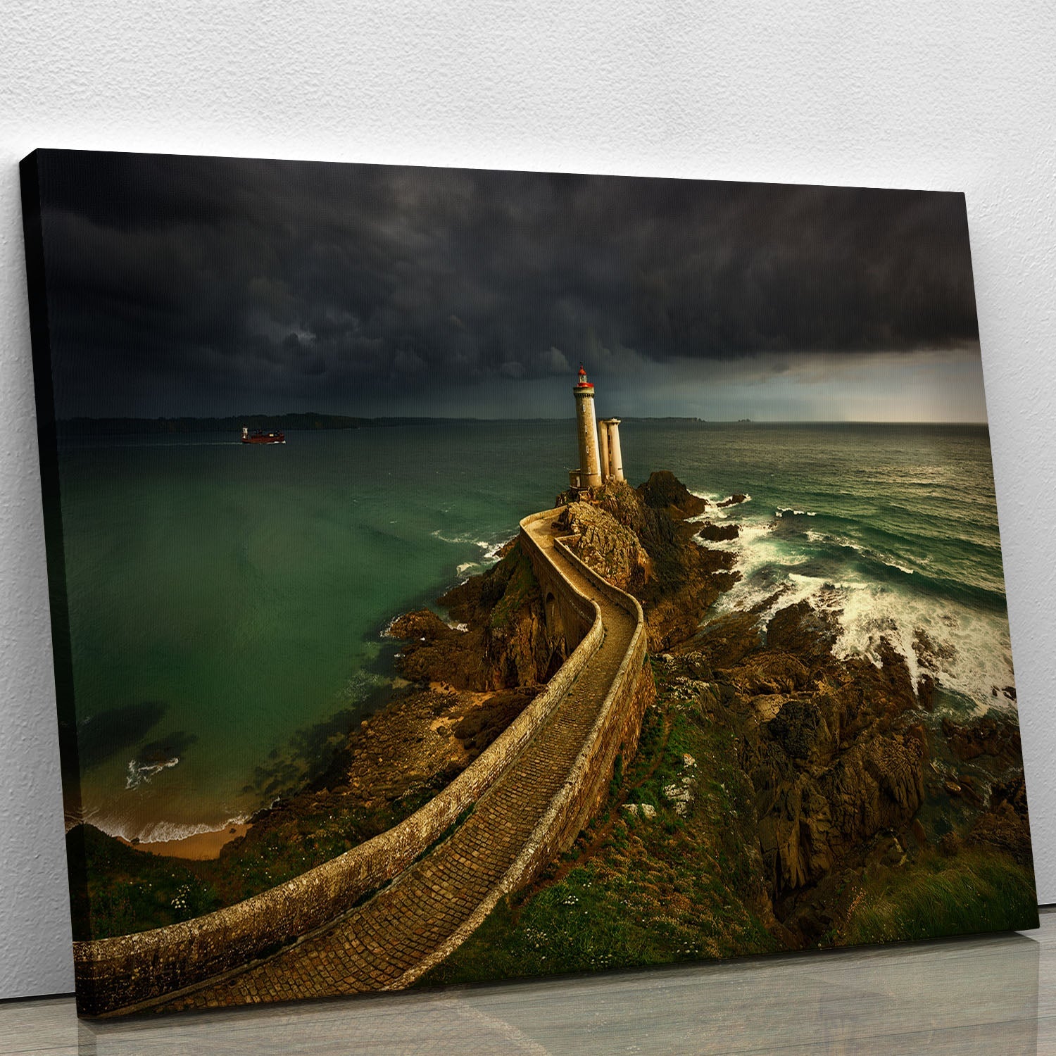 A beautiful canvas print featuring a serene rain scene, perfect for home or office decor.
