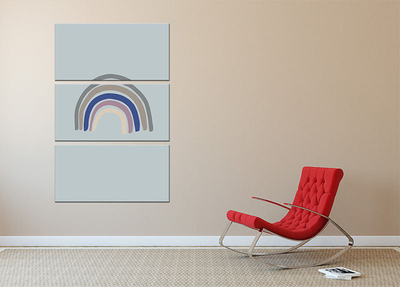 Rainbow Blue 3 Split Panel Canvas Print featuring vibrant blue tones and abstract design, perfect for enhancing any room decor.