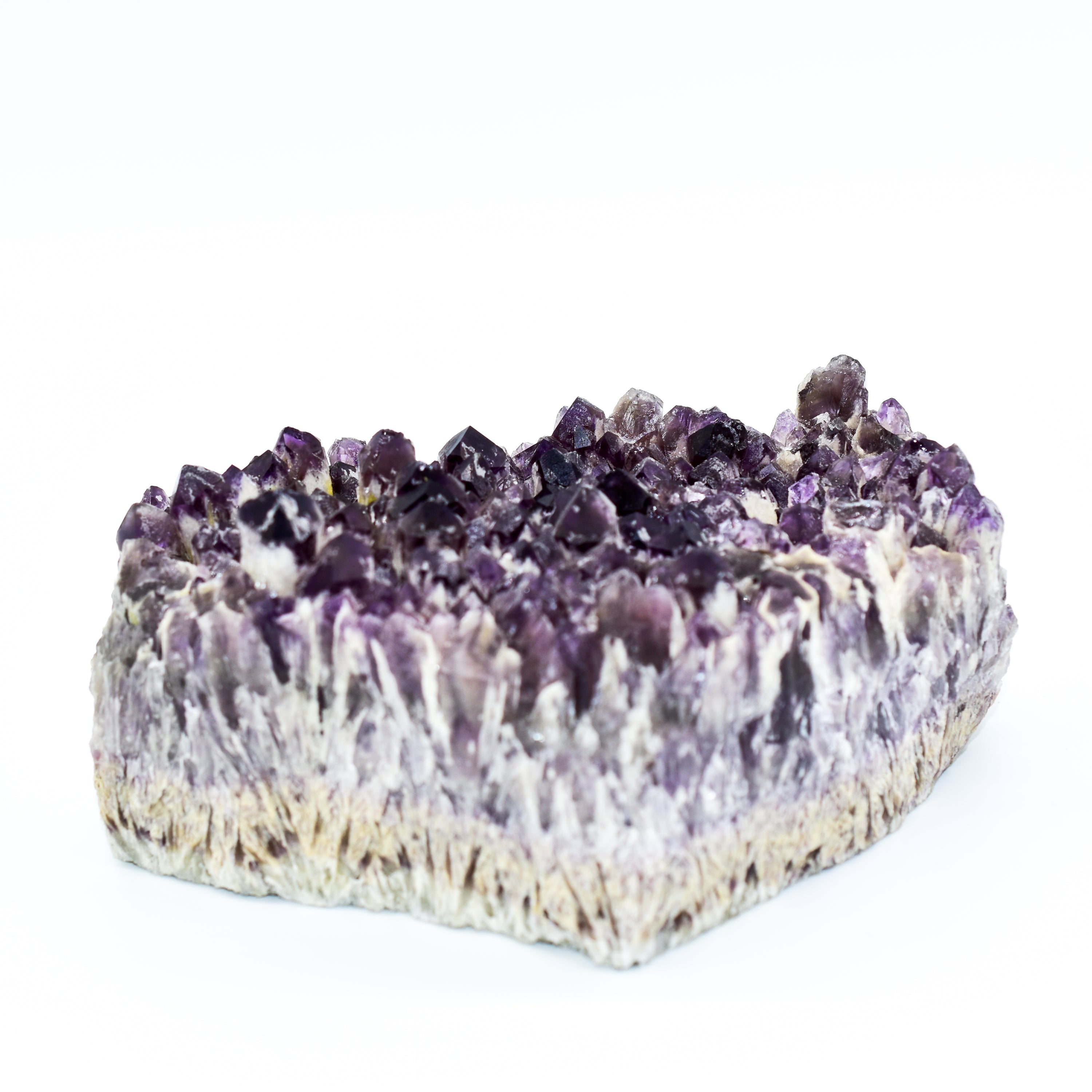 A large, stunning Elestial Amethyst cluster from Bahia, Brazil, showcasing deep purple hues and intricate formations, perfect for display.