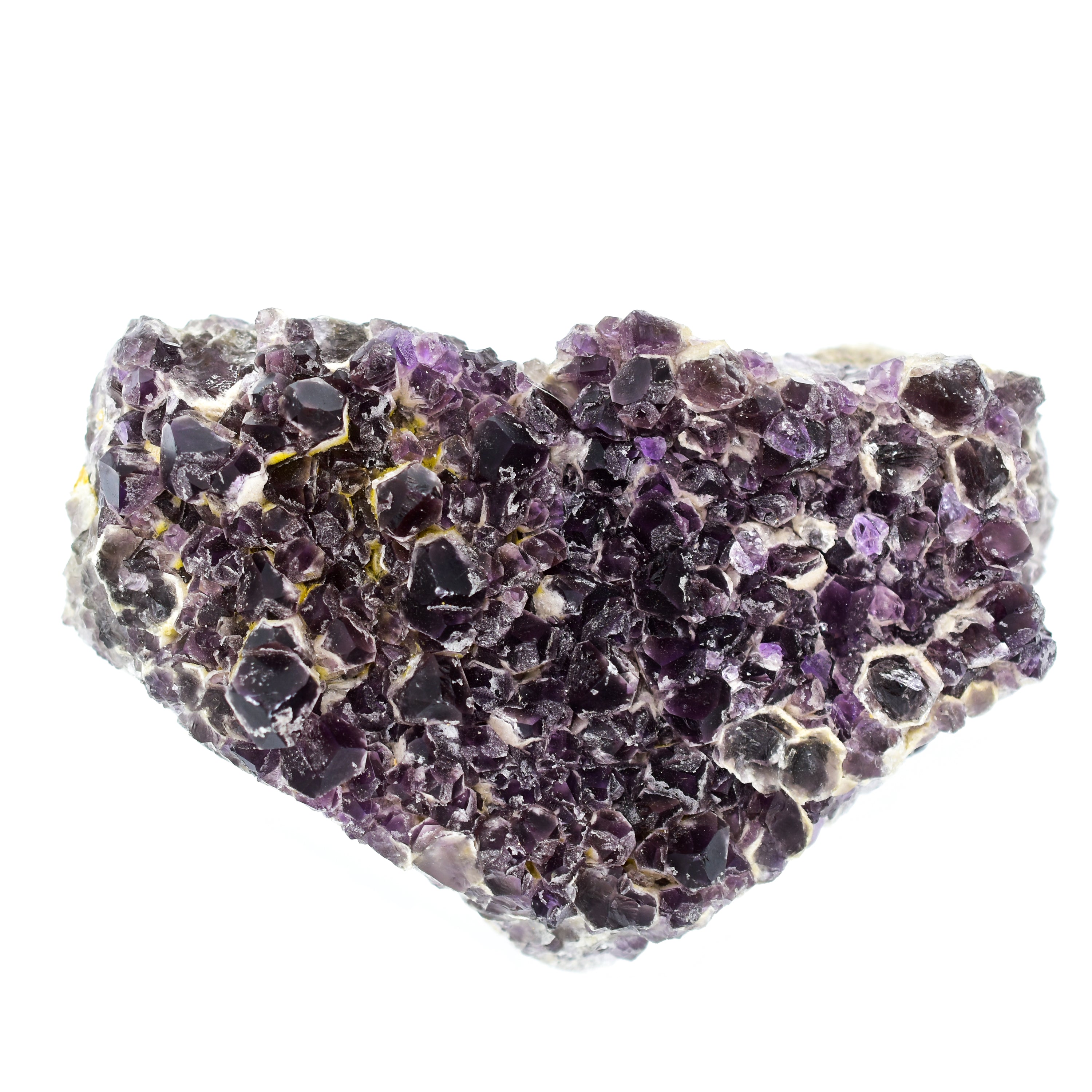 A large, stunning Elestial Amethyst cluster from Bahia, Brazil, showcasing deep purple hues and intricate formations, perfect for display.
