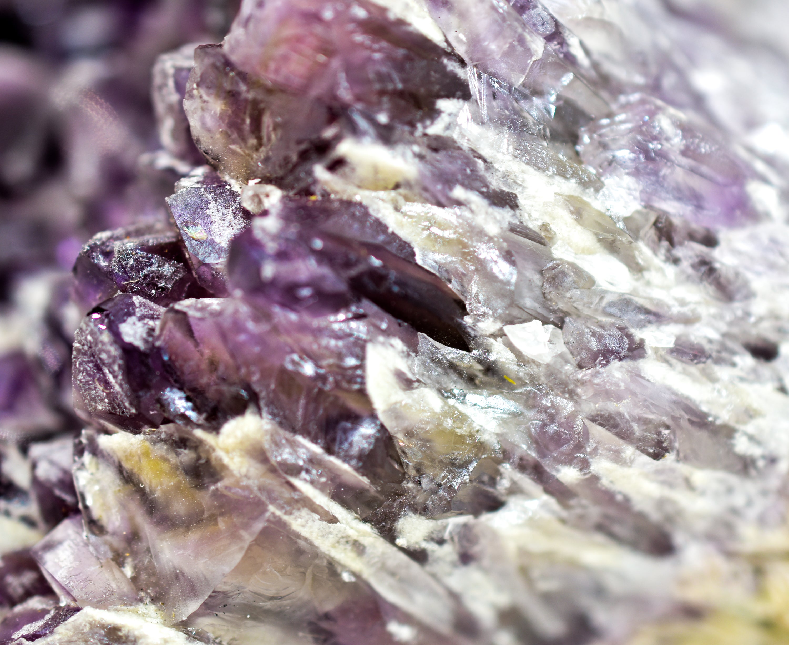 A large, stunning Elestial Amethyst cluster from Bahia, Brazil, showcasing deep purple hues and intricate formations, perfect for display.