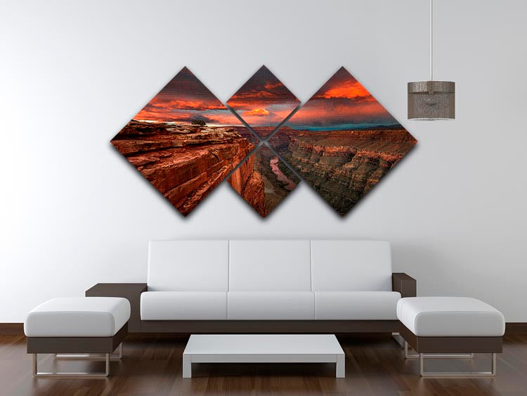 Redemption 4 Square Multi Panel Canvas artwork featuring four equal square sections, creating a cohesive and striking visual display.