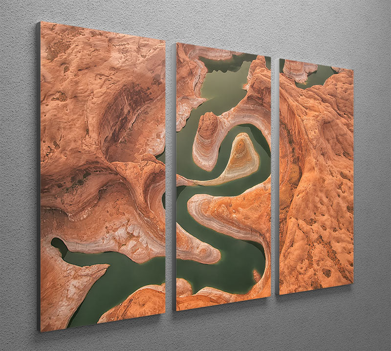 Reflection Canyon Aerial 3 Split Panel Canvas Print showcasing vibrant colors and stunning landscape imagery.