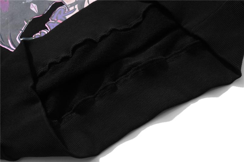 Reflective Anime Hooded Sweatshirt featuring vibrant cartoon designs, suitable for both men and women, made from soft cotton material.