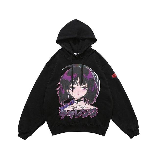 Reflective Anime Hooded Sweatshirt featuring vibrant cartoon designs, suitable for both men and women, made from soft cotton material.