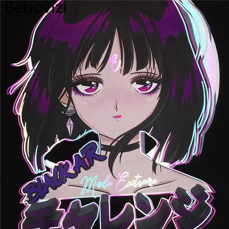 Reflective Anime Hooded Sweatshirt featuring vibrant cartoon designs, suitable for both men and women, made from soft cotton material.