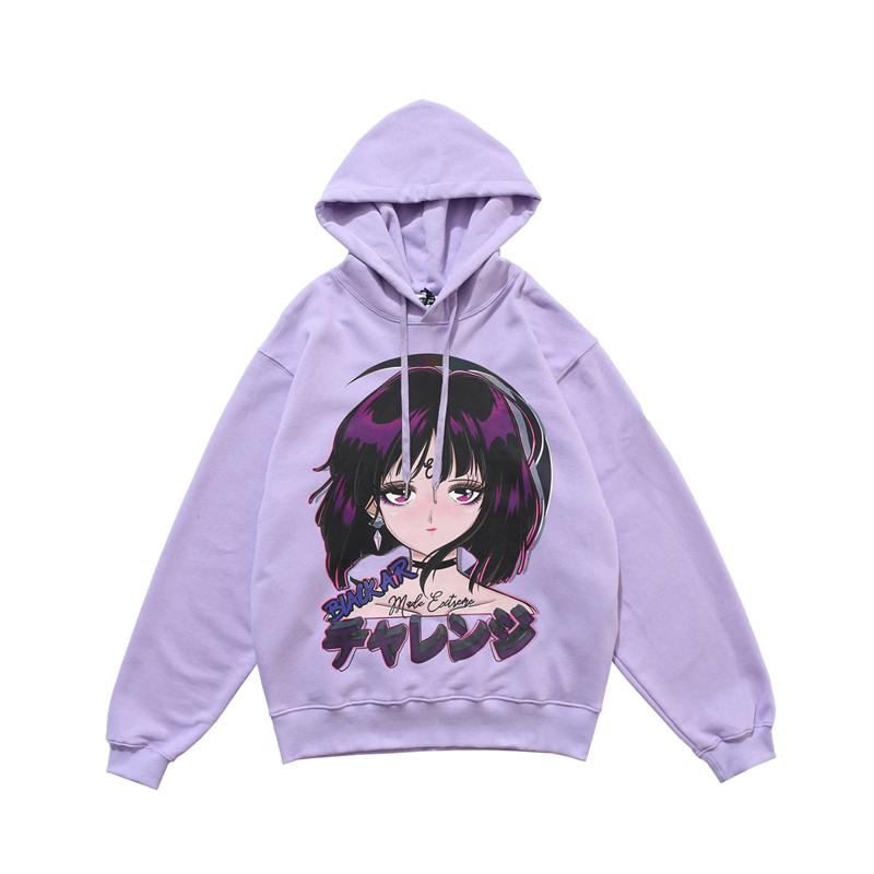 Reflective Anime Hooded Sweatshirt featuring vibrant cartoon designs, suitable for both men and women, made from soft cotton material.
