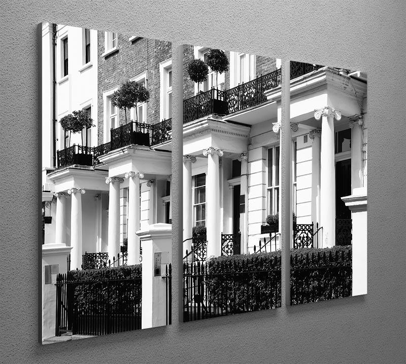 A beautiful 3-panel canvas print featuring a Regency Georgian terraced town house, showcasing elegant architecture and vibrant colors.