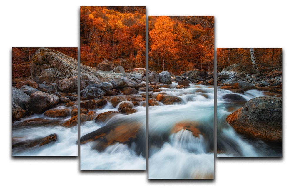 Relax 4 Split Panel Canvas artwork featuring four equal sections creating a cohesive and dynamic design.