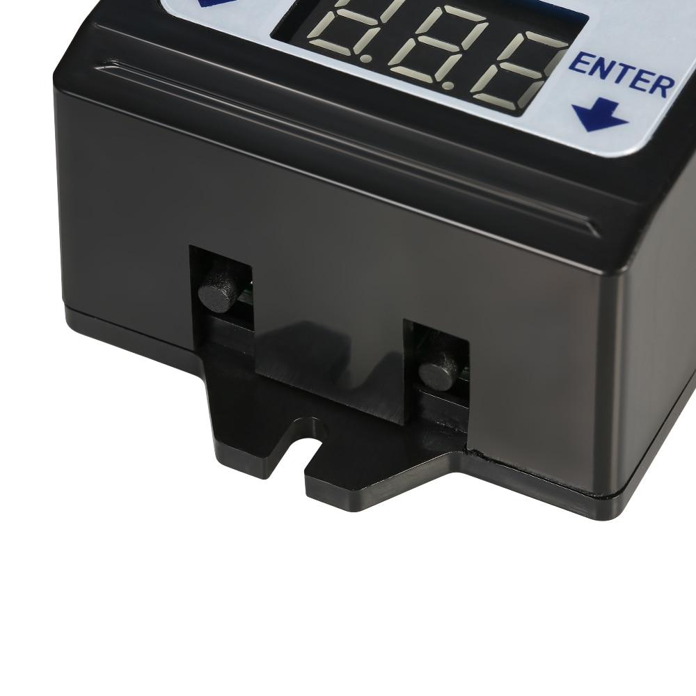 Relay Switch Controller for DC voltage detection, featuring a digital display and compact design, suitable for various electrical projects.