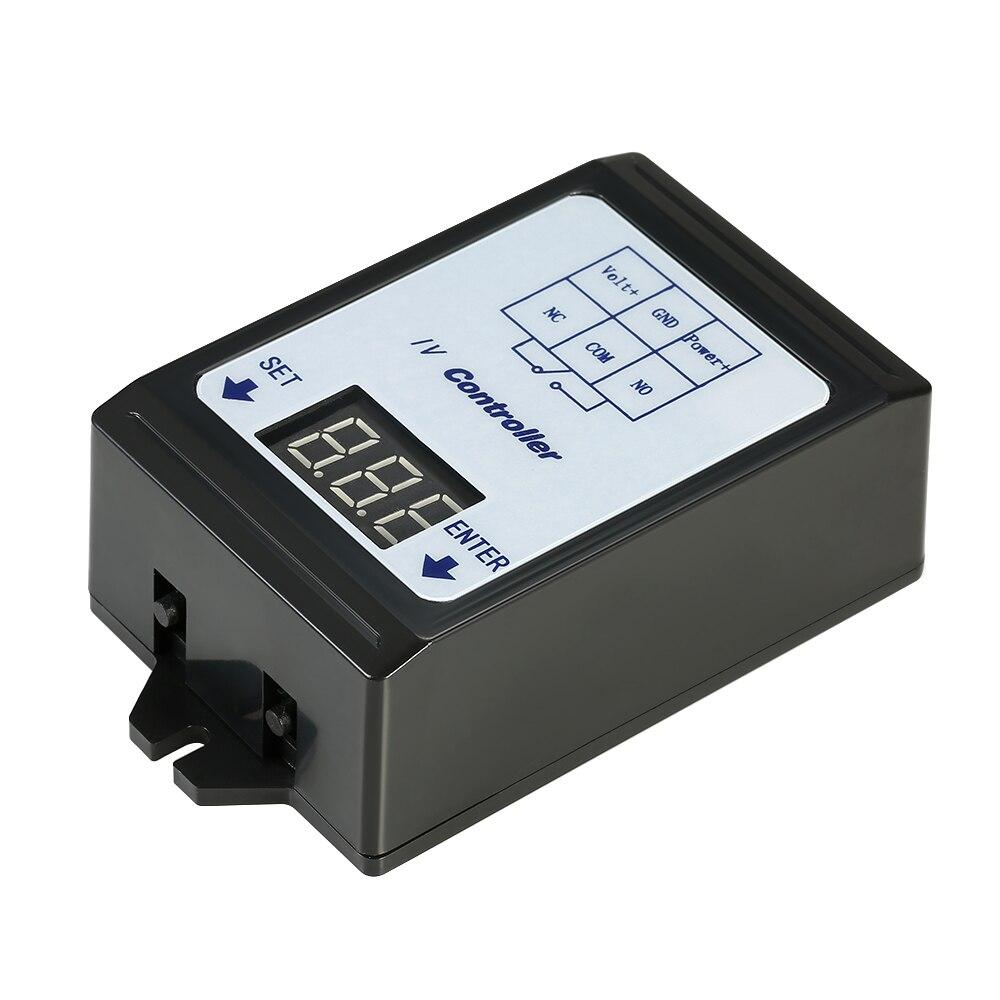 Relay Switch Controller for DC voltage detection, featuring a digital display and compact design, suitable for various electrical projects.
