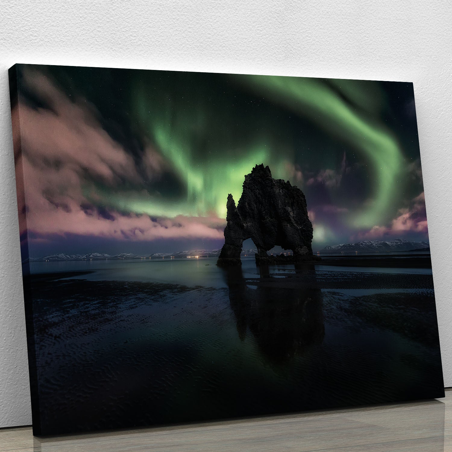 Rhino Silhouette II canvas print showcasing a striking silhouette of a rhino against a minimalist background, perfect for modern decor.