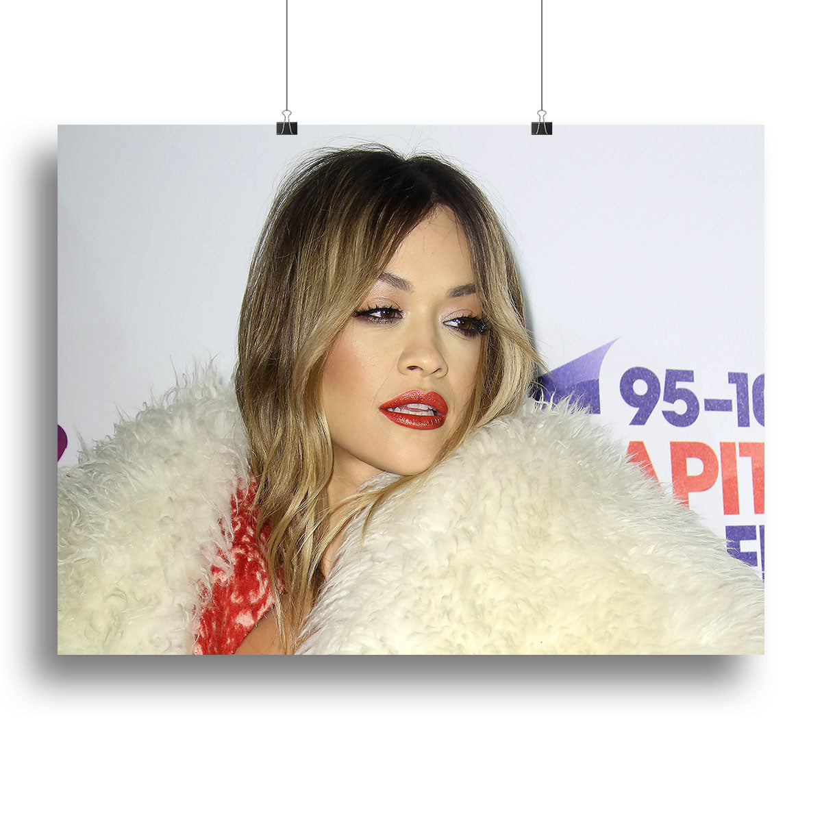 Rita Ora At the Awards Canvas Print showcasing vibrant colors and modern design, perfect for home or office decor.