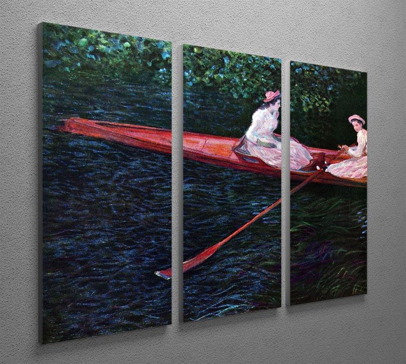 River Epte by Monet split panel canvas print showcasing serene river scene in three panels.