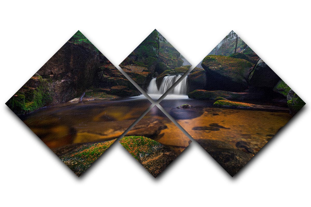 River Tales 4 Square Multi Panel Canvas artwork featuring four equal square sections, beautifully designed to create a cohesive image.
