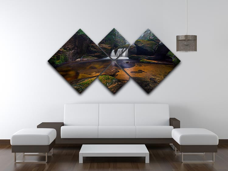 River Tales 4 Square Multi Panel Canvas artwork featuring four equal square sections, beautifully designed to create a cohesive image.
