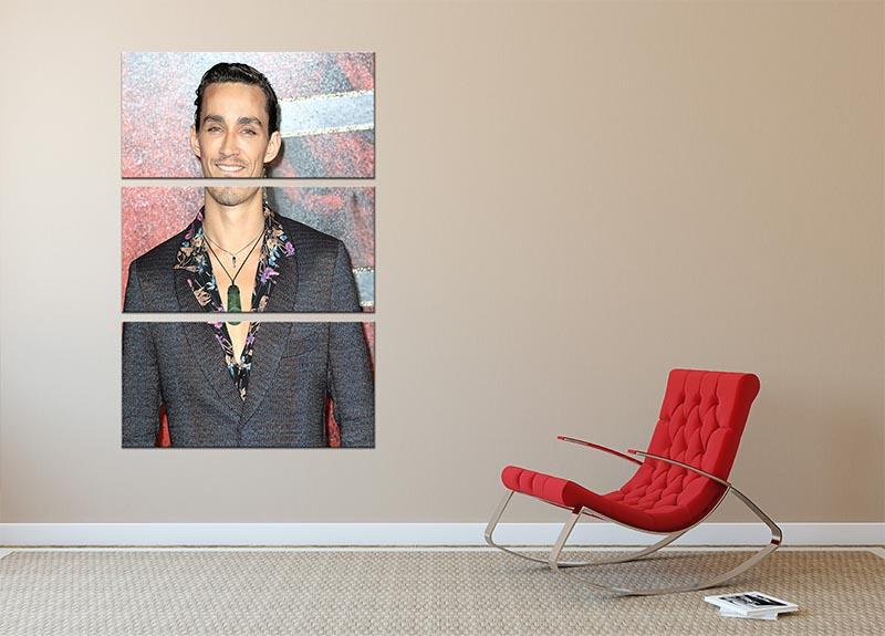 Robert Sheehan 3 Split Panel Canvas Print featuring vibrant colors and modern design, perfect for enhancing any room's decor.