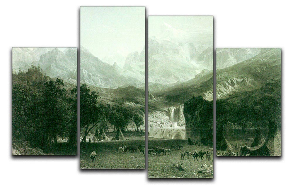 A stunning 4-split canvas artwork depicting the Rockies at Lander's Peak, showcasing vibrant colors and intricate details across four panels.