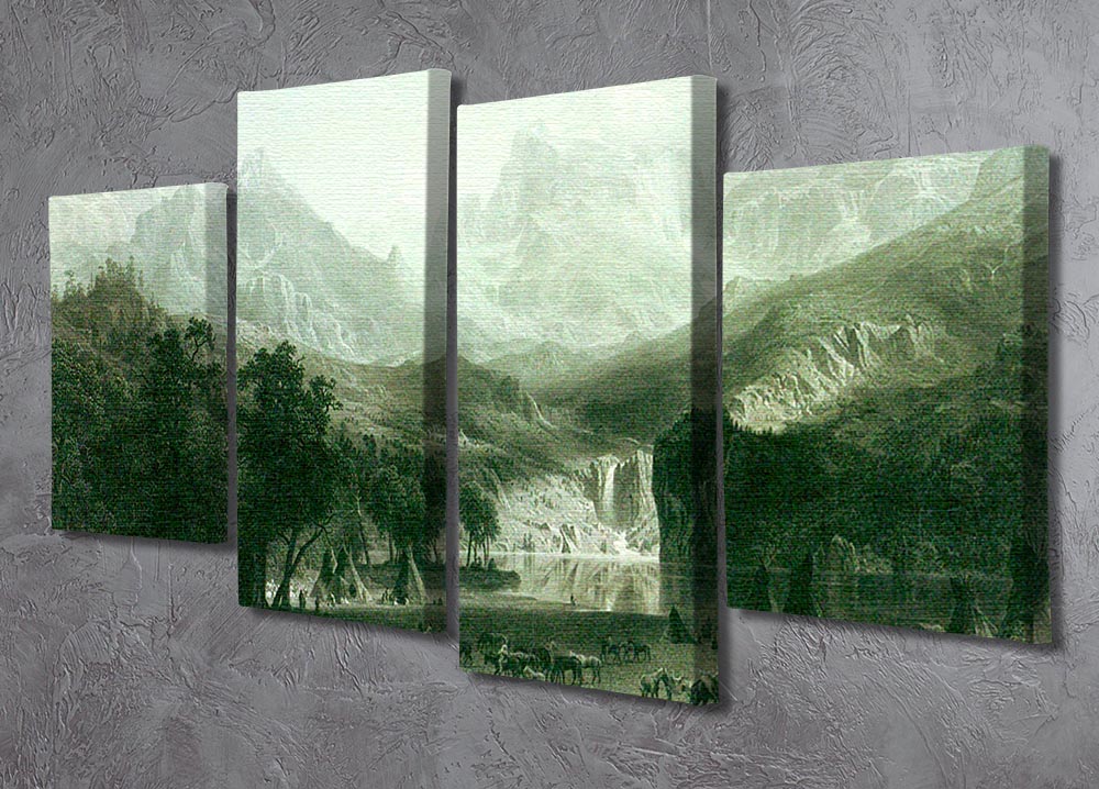 A stunning 4-split canvas artwork depicting the Rockies at Lander's Peak, showcasing vibrant colors and intricate details across four panels.