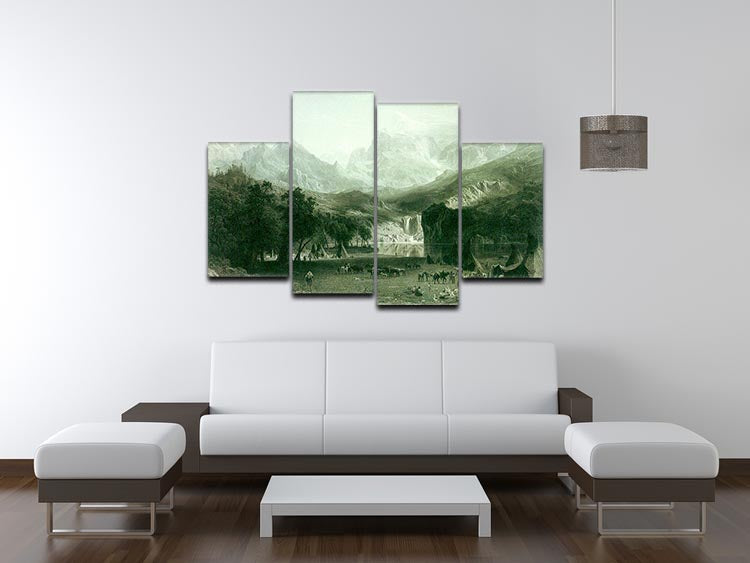 A stunning 4-split canvas artwork depicting the Rockies at Lander's Peak, showcasing vibrant colors and intricate details across four panels.