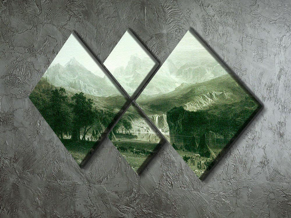 A stunning 4-square multi panel canvas artwork depicting the Rockies at Lander's Peak, showcasing vibrant colors and intricate details.