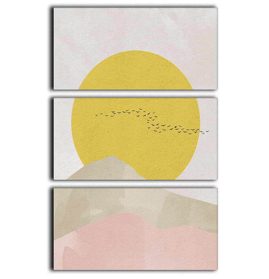 Rocky Mountains 3 Split Panel Canvas Print showcasing stunning mountain scenery in three panels, perfect for home decor.