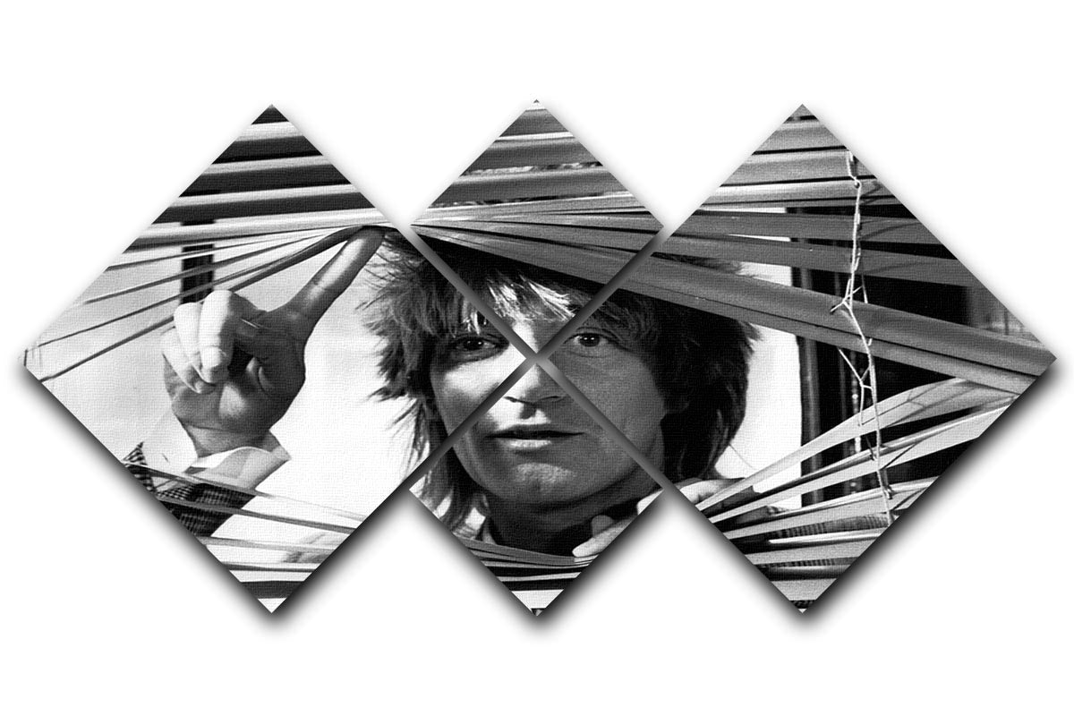 A vibrant 4-square multi-panel canvas featuring Rod Stewart in 1983, showcasing his iconic style and musical legacy.