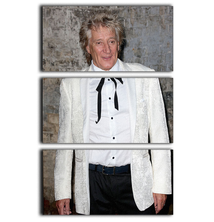 Rod Stewart 3-panel canvas print featuring vibrant colors and detailed artwork, perfect for home decor.