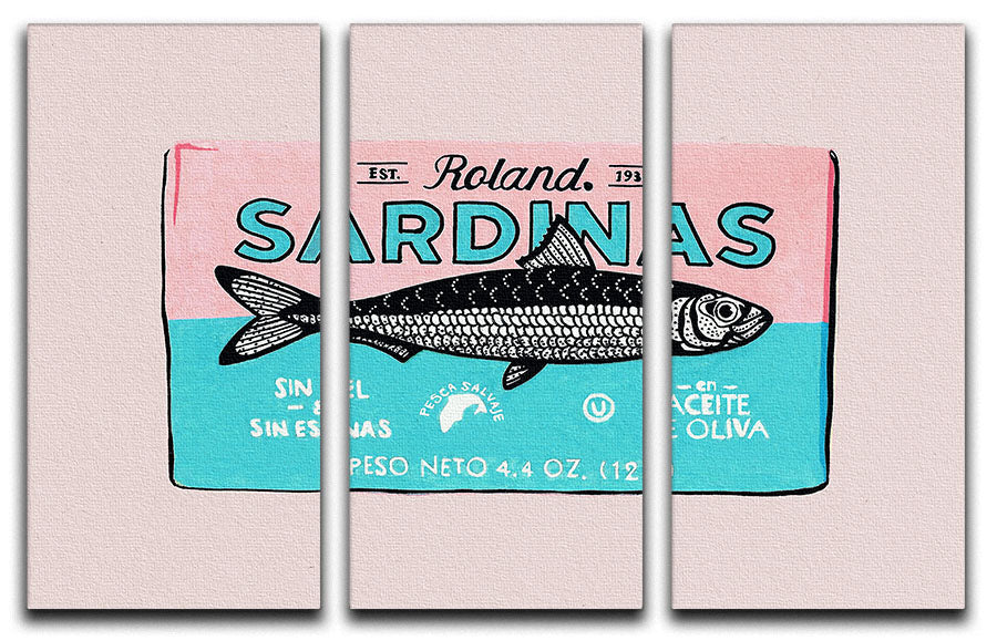 Roland Sardinas 3 Split Panel Canvas Print showcasing vibrant colors and elegant design, perfect for home or office decor.