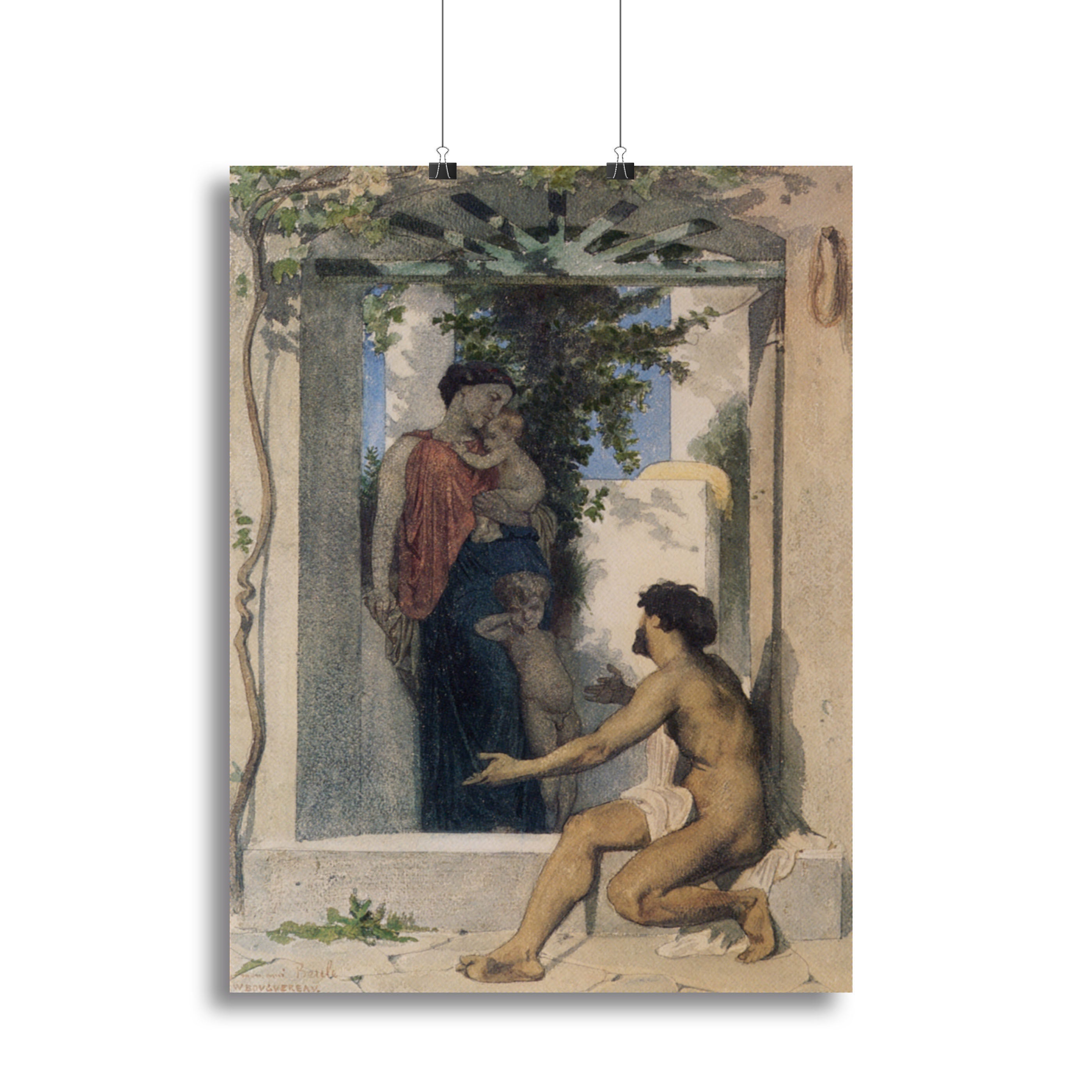 Canvas print of Roman Charity Unknown by Bouguereau, depicting a mother and child in a moment of compassion and love.