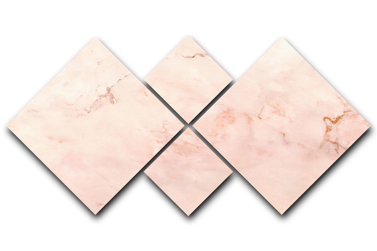 Rose Gold Minimal Marble 4 Square Multi Panel Canvas artwork featuring elegant rose gold and marble design in four square panels.